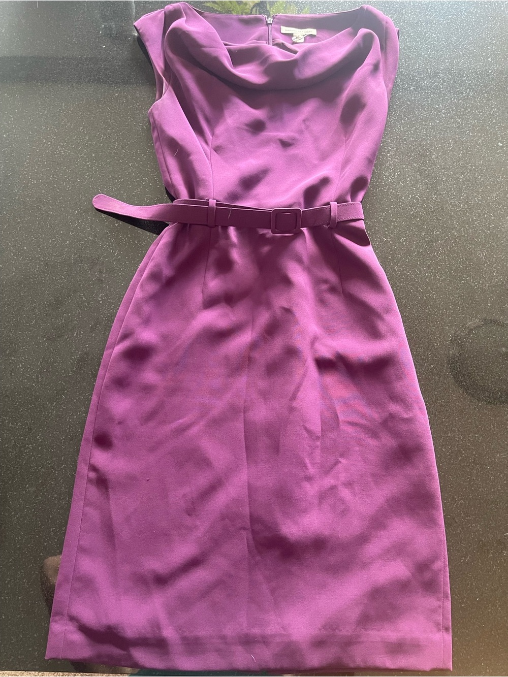 Banana Republic Magenta Cowl-Neck Belted Sheath Dress